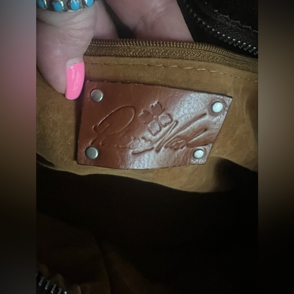 Patricia Nash genuine hair-on hide cowhide and leather shoulder bag - Picture 9 of 15